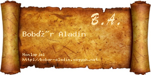 Bobár Aladin névjegykártya